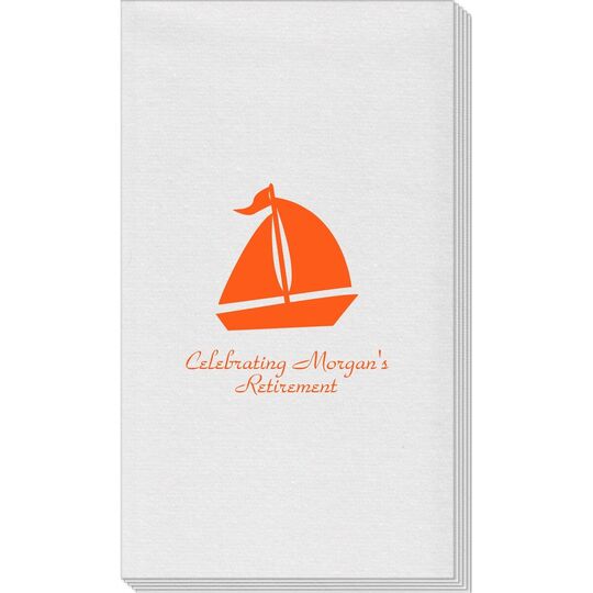 Sailboat Silhouette Linen Like Guest Towels